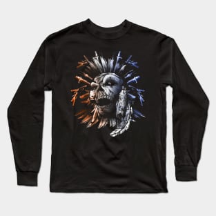 Tribal Skull Long Sleeve T-Shirt